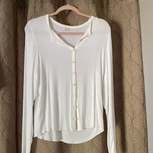 White long sleeve button up shirt